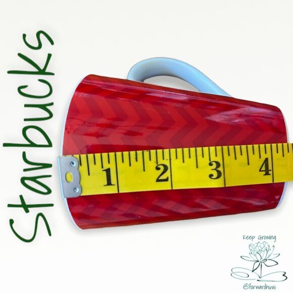 Elegant Chevron Pattern Starbucks Red Coffee/Tea Mug | Chic and Stunning Collect - Picture 8 of 10